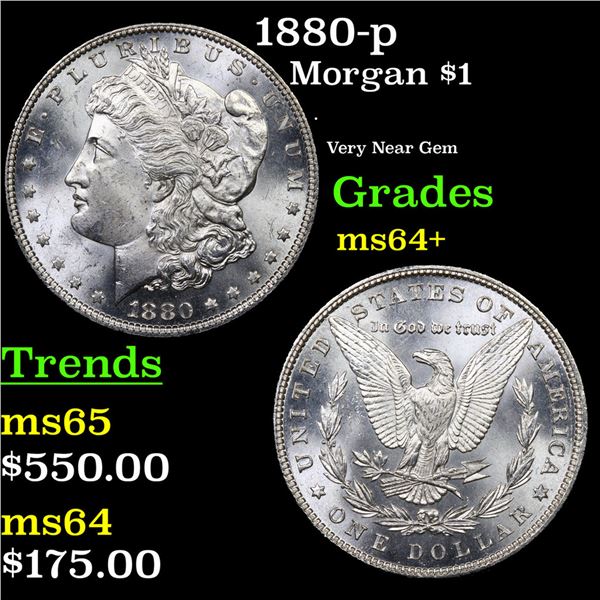 1880-p Morgan Dollar $1 Grades Choice+ Unc