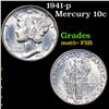 Image 1 : 1941-p Mercury Dime 10c Grades GEM+ FSB