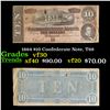 Image 1 : 1864 $10 Confederate Note, T68 Grades vf++