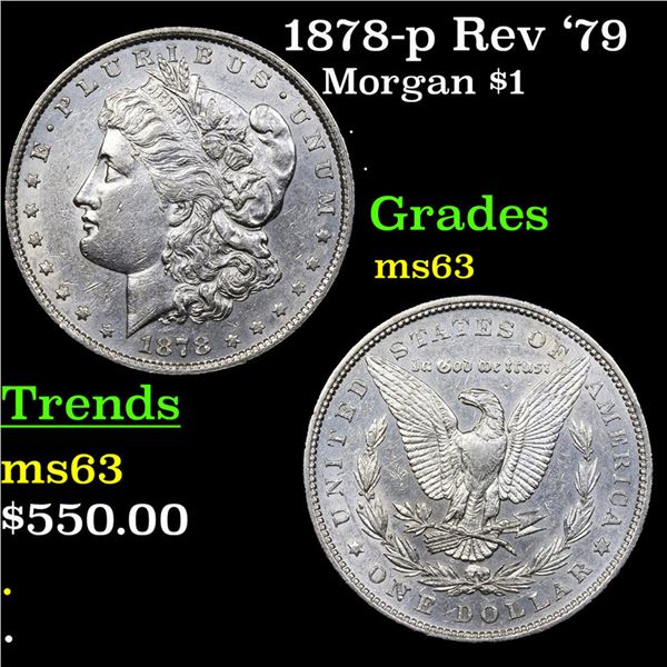 1878-p 7tf Morgan Dollar $1 Grades Select+ Unc