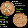 Image 1 : 1909-s Lincoln Cent 1c Grades Choice AU/BU Slider+