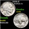 Image 1 : 1938-d Buffalo Nickel 5c Grades GEM+ Unc