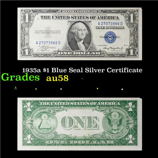 1935a $1 Blue Seal Silver Certificate Grades Choice AU/BU Slider