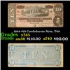 Image 1 : 1864 $10 Confederate Note, T68 Grades xf+