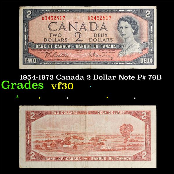 1954-1973 Canada 2 Dollar Note P# 76B Grades vf++