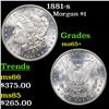 Image 1 : 1881-s Morgan Dollar $1 Grades GEM+ Unc