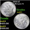 Image 1 : 1921-d Morgan Dollar $1 Grades Select+ Unc