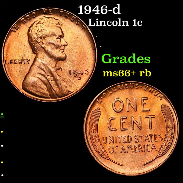 1946-d Lincoln Cent 1c Grades GEM++ RB