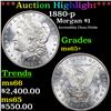 Image 1 : ***Auction Highlight*** 1880-p Morgan Dollar $1 Graded GEM+ Unc BY USCG (fc)