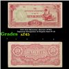 Image 1 : 1942-1944 Myanmar (Burma) WWII Japanese Occupation 10 Rupees Note P# 16 Grades xf+