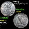 Image 1 : 1944-p Walking Liberty Half Dollar 50c Grades Select Unc