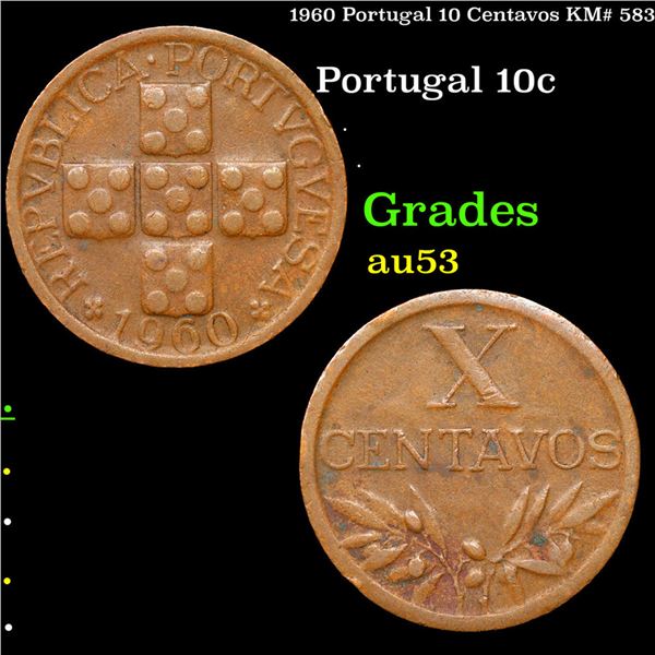1960 Portugal 10 Centavos KM# 583 Grades Select AU