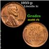 Image 1 : 1955-p Lincoln Cent 1c Grades GEM Unc RB