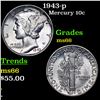 Image 1 : 1943-p Mercury Dime 10c Grades GEM+ Unc