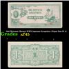 Image 1 : 1942 Myanmar (Burma) WWII Japanese Occupation 1 Rupee Note P# 14 Grades xf+