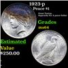 Image 1 : 1923-p Peace Dollar $1 Grades Choice Unc