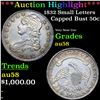 Image 1 : ***Auction Highlight*** 1832 Capped Bust Half Dollar Small Letters 50c Graded au58 BY SEGS (fc)