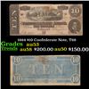 Image 1 : 1864 $10 Confederate Note, T68 Grades Select AU