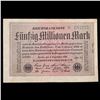 Image 2 : 1923 Germany (Weimar Republic) 50 Million Marks Post-WWI Hyperinflation Banknote P# 109b Grades xf+