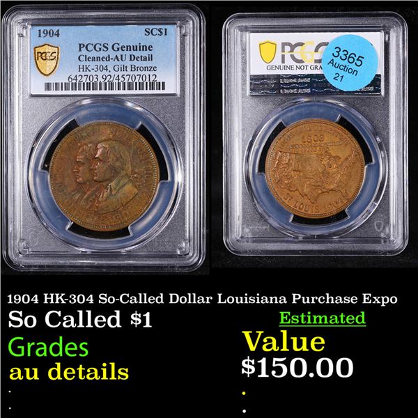 PCGS 1904 HK-304 So-Called Dollar Louisiana Purchase Expo Graded au details BY PCGS