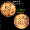 Image 1 : 1955-d Lincoln Cent 1c Grades GEM+ Unc RB