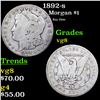 Image 1 : 1892-s Morgan Dollar $1 Grades vg, very good