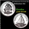 Image 1 : Proof 1974 Bahamas 25 Cents 25c Grades GEM++ Proof Deep Cameo