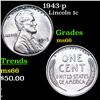 Image 1 : 1943-p Lincoln Cent 1c Grades GEM+ Unc
