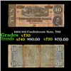 Image 1 : 1864 $10 Confederate Note, T68 Grades vf++