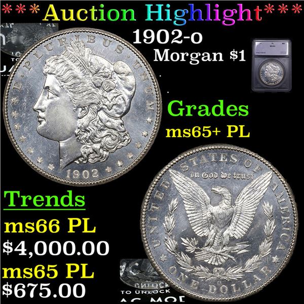 ***Auction Highlight*** 1902-o Morgan Dollar $1 Graded ms65+ PL BY SEGS (fc)