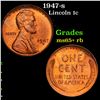 Image 1 : 1947-s Lincoln Cent 1c Grades Gem+ Unc RB