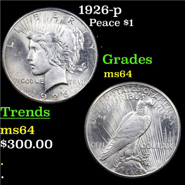 1926-p Peace Dollar $1 Grades Choice Unc