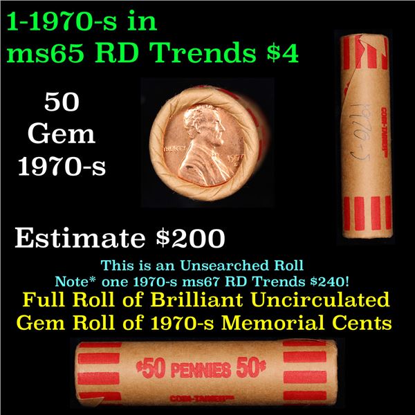 Shotgun Lincoln 1c roll, 1970-s 50 pcs Coin-Tamer Wrapper.