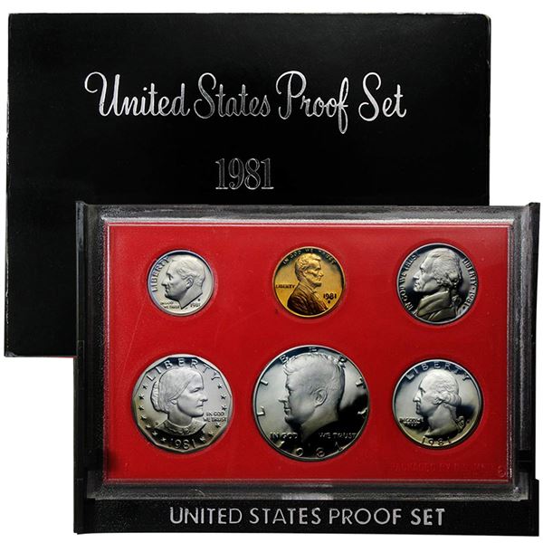 1981 United States Proof Set, 6 Coins Inside!!