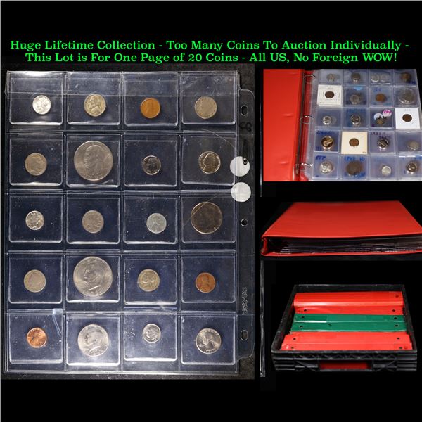Huge Liifetime Collection - Too Many Coins To Auction Individually - This Lot is For One Page of 20 
