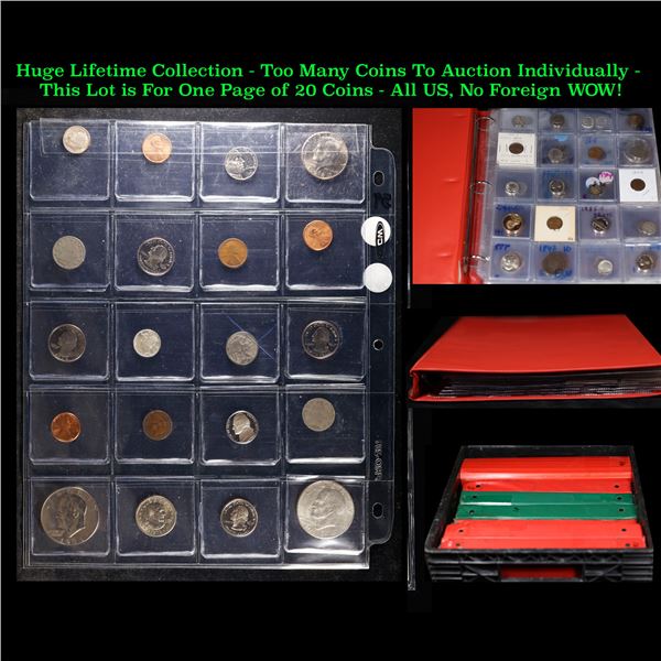 Huge Liifetime Collection - Too Many Coins To Auction Individually - This Lot is For One Page of 20 