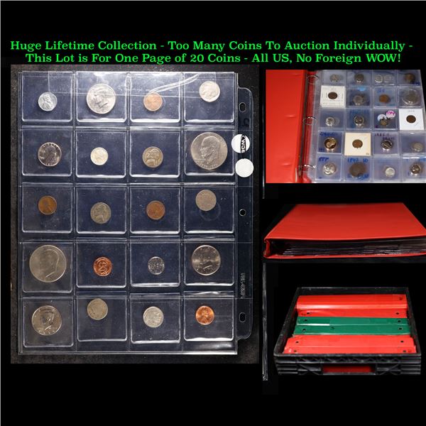 Huge Liifetime Collection - Too Many Coins To Auction Individually - This Lot is For One Page of 20 