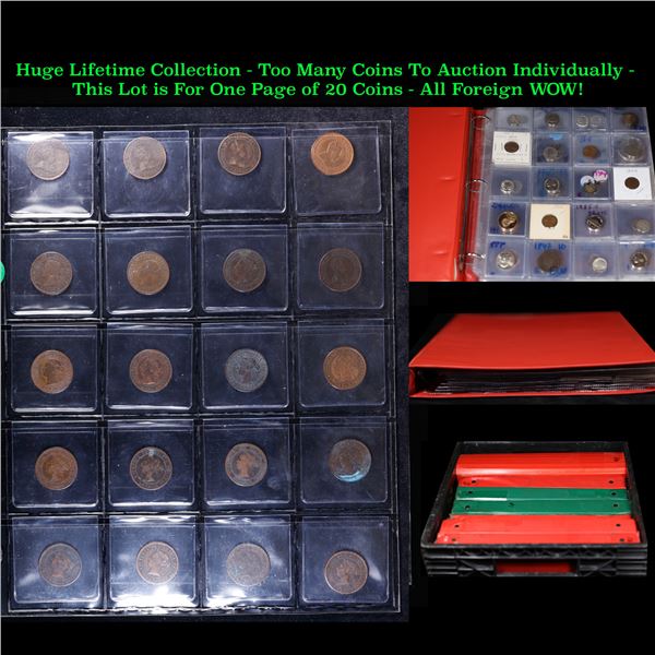 Huge Liifetime Collection - Too Many Coins To Auction Individually - This Lot is For One Page of 20 