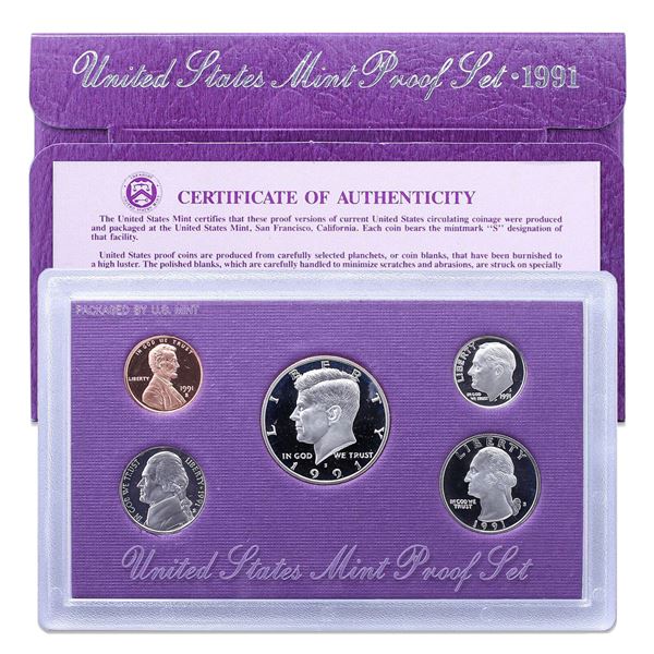 1991 United States Proof Set, 5 Coins Inside