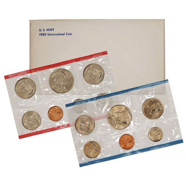 1980 Mint Set in Original Government Packaging, 13 Coins Inside!