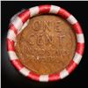 Image 3 : Mixed small cents 1c orig shotgun roll, 1918-s Lincoln Cent, Wheat Cent other end, Brinks Wrapper.
