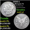Image 1 : 1900-s Morgan Dollar $1 Grades GEM Unc PL BY USCG