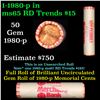 Image 1 : Shotgun Lincoln 1c roll, 1980-p 50 pcs Merchants Bank Wrapper.