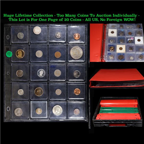 Huge Liifetime Collection - Too Many Coins To Auction Individually - This Lot is For One Page of 20 