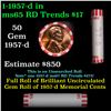 Image 1 : Shotgun Lincoln 1c roll, 1957-d 50 pcs Bank Wrapper.