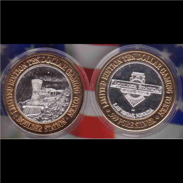 Limited Edition .999 Silver $10 Las Vegas Gaming Token Millenium Collectors Series Boulder Station