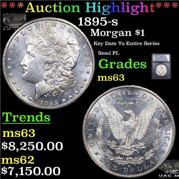 ***Auction Highlight*** 1895-s Morgan Dollar $1 Graded ms63 By SEGS (fc)