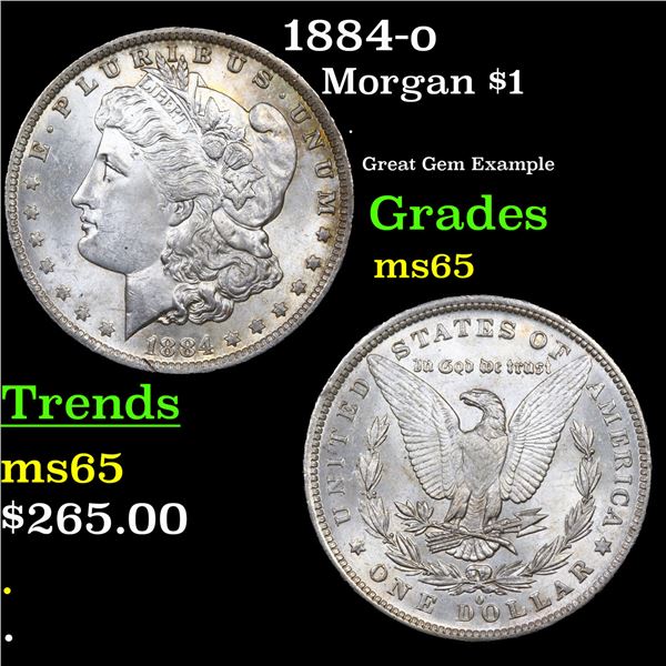 1884-o Morgan Dollar $1 Grades GEM Unc