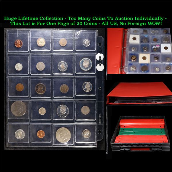 Huge Liifetime Collection - Too Many Coins To Auction Individually - This Lot is For One Page of 20 