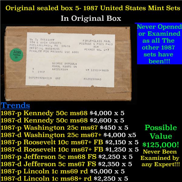 Original Sealed Box 5x-1987 Mint Sets